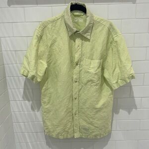 Outlier- SS, button down, linen/poly shirt